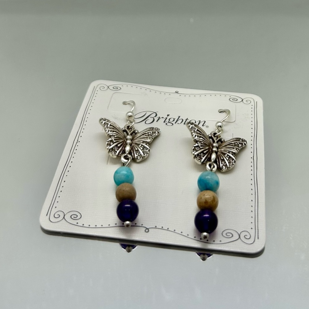 Brighton Solstice Hues Butterfly French Wire Earrings NWT $68